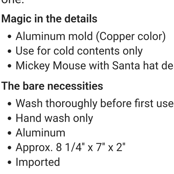 * Mickey Mouse with Christmas hat jello mold, NWT - Picture 5 of 5